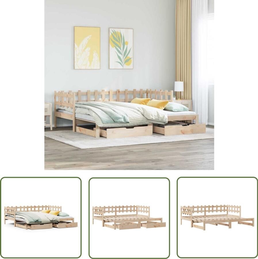 VidaXL Sleutelset Dynammometer Sleutel Slaapbank met onderschuifbed en lades zonder matras 90x200 cm Gereedschap Handgereedschap Drapers Tools