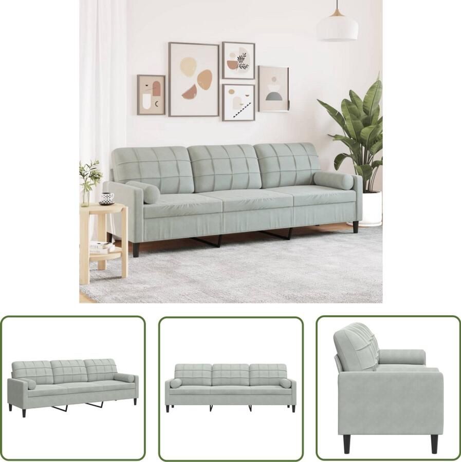 VidaXL Sleutelset Dynamo Meter 3-zitsbank met sierkussens 210 cm fluweel lichtgrijs Gereedschap Draper Tools Klikmechanisme