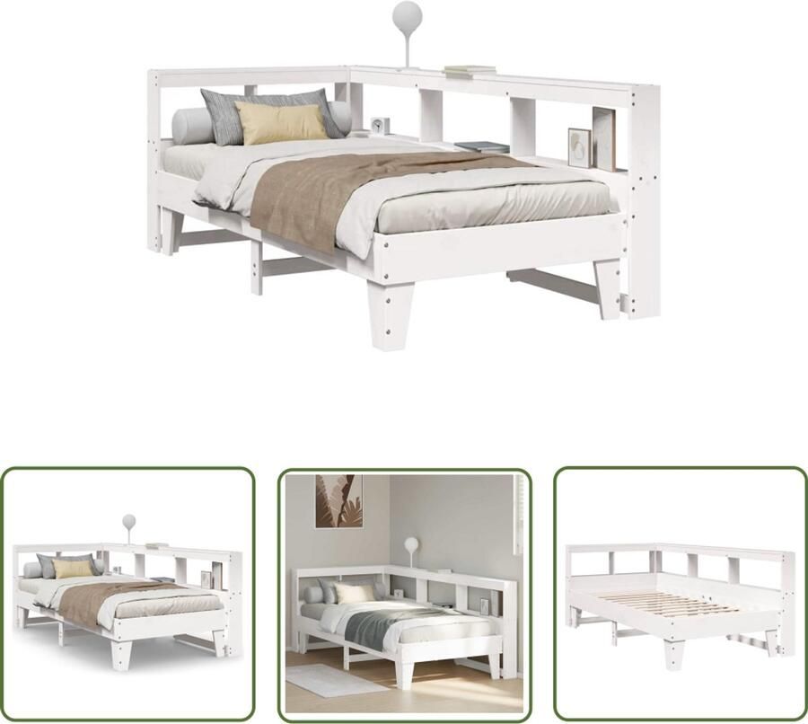 VidaXL Sleutelset Dynamo Meter Bed met boekenkast zonder matras grenenhout wit 100x200 cm Gereedschap Handgereedschap Drapers Tools