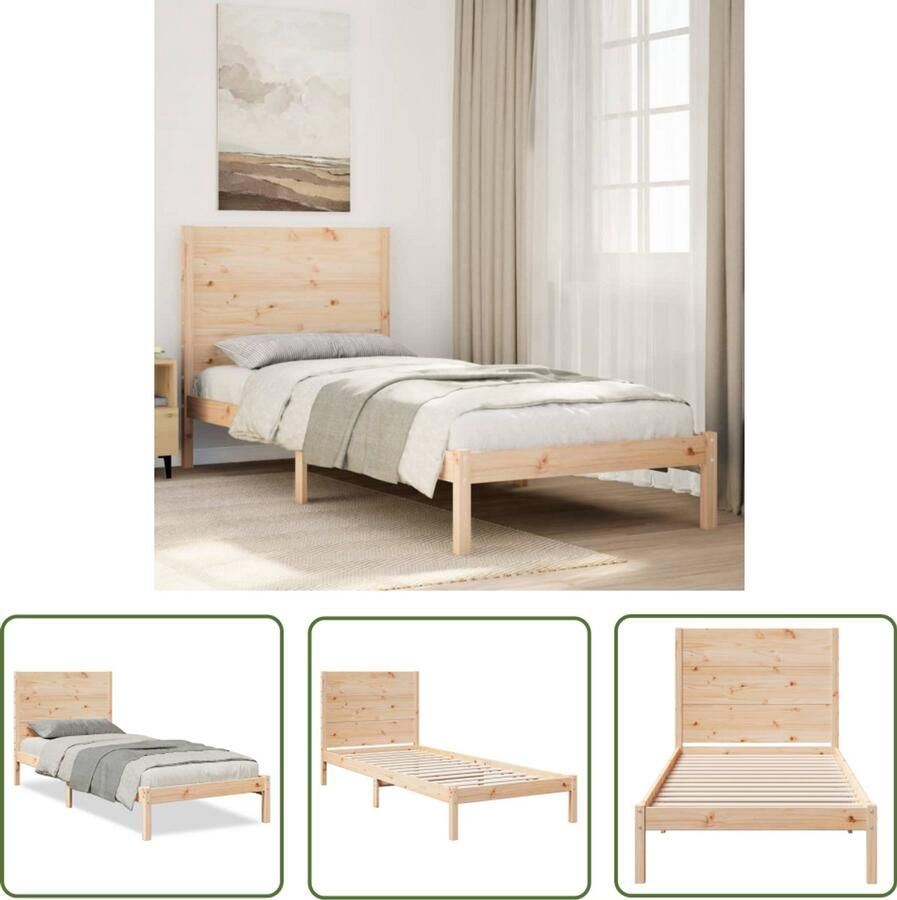 VidaXL Bedframe extra lang zonder matras massief hout 100x210 cm Dynamo Meter Sleutelset Gereedschap Handgereedschap Monteursgereedschap