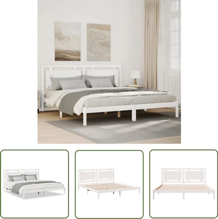 VidaXL Sleutelset Dynamo Meter Bedframe extra lang zonder matras massief hout wit 180x210 cm Gereedschap Handgereedschap Drapers Tools