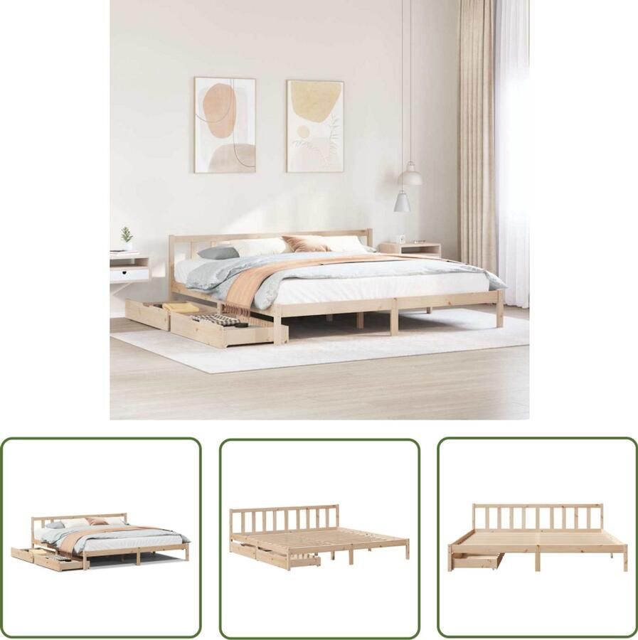 VidaXL Sleutelset Dynamo Meter Bedframe zonder matras massief grenenhout 180x200 cm Gereedschap Drapers Tools Klikmechanisme