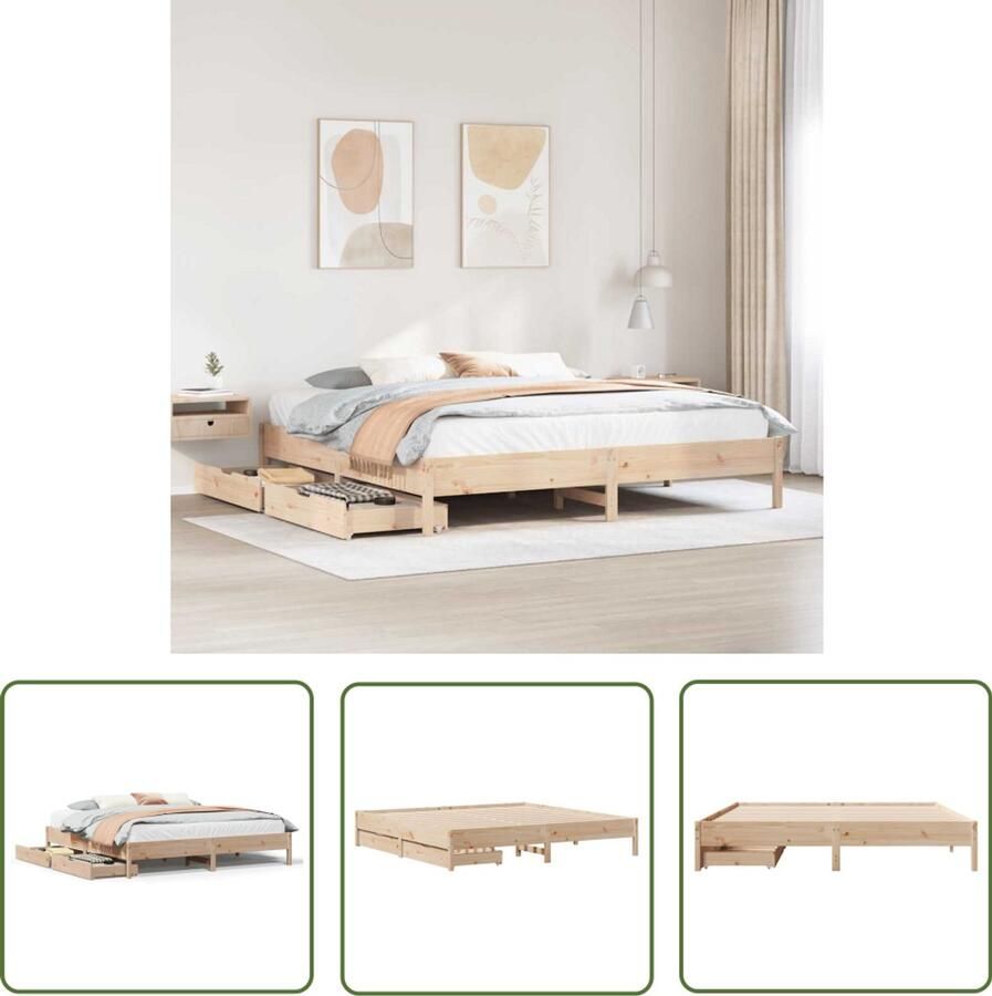 VidaXL Sleutelset Dynamo Meter Bedframe zonder matras massief grenenhout 180x200 cm Gereedschap Handgereedschap Draperpols
