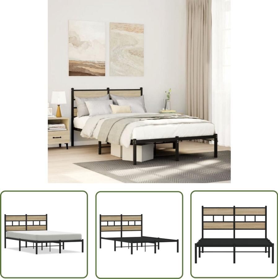 VidaXL Sleutelset Dynamo Meter Bedframe zonder matras metaal sonoma eikenkleurig 120x190 cm Gereedschap Draadloos Handgereedschap