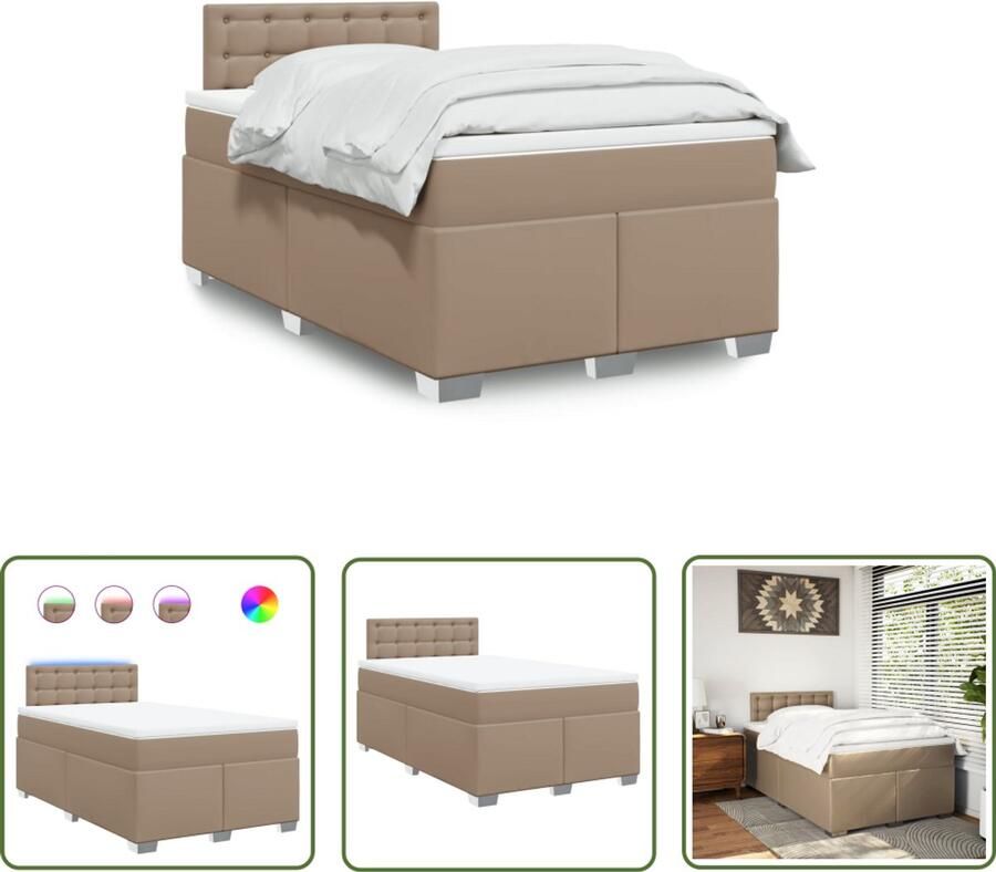 VidaXL Sleutelset Dynamo Meter Boxspring met matras kunstleer cappuccinokleurig 120x200 cm Gereedschap Handgereedschap Drapers Tools
