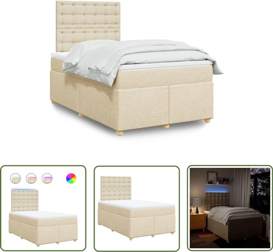 VidaXL Sleutelset Dynamo Meter Boxspring met matras stof crèmekleurig 120x200 cm Gereedschap Handgereedschap Monteursgereedschap - Foto 2