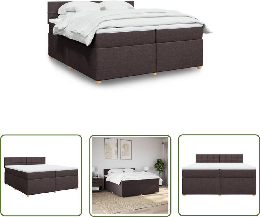 VidaXL Sleutelset Dynamo Meter Boxspring met matras stof donkerbruin 200x200 cm Gereedschap Handgereedschap Drapers Tools - Foto 2