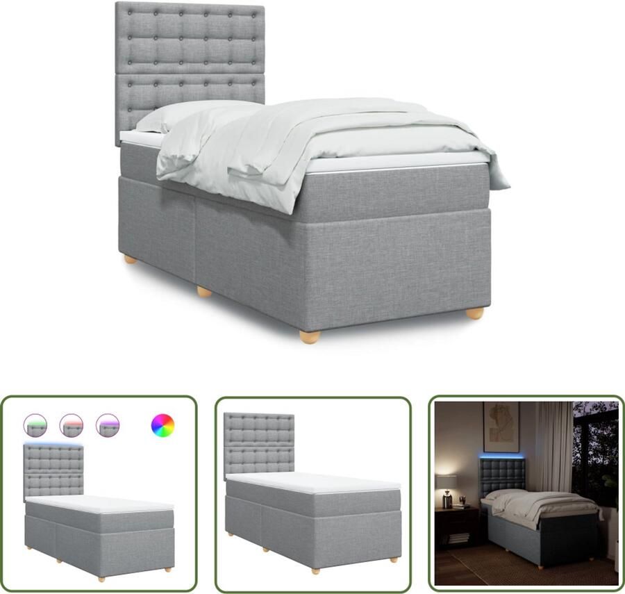 VidaXL Sleutelset Dynamo Meter Boxspring met matras stof lichtgrijs 100x200 cm Gereedschap Draadloos Handgereedschap