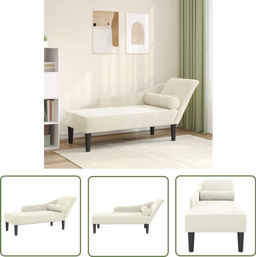 VidaXL Chaise longue met kussens fluweel crèmekleurig Dynamo Meter Sleutelset Gereedschap Handgereedschap Drapers Tools