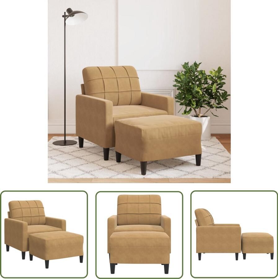 VidaXL Sleutelset Dynamo Meter Fauteuil met voetenbank 60 cm fluweel bruin Gereedschap Klikmechanisme Torque Wrench