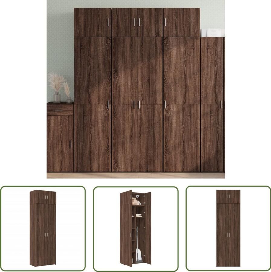 VidaXL Sleutelset Dynamo Meter Opbergkast 70x42 5x225 cm bewerkt hout bruin eikenkleurig Gereedschap Handgereedschap Drapers Tools