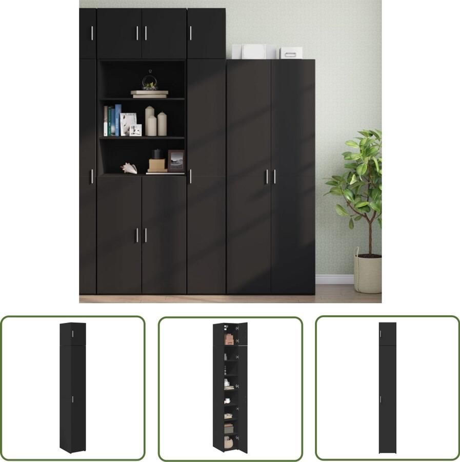 VidaXL Sleutelset Dynamo Meter Opbergkast smal 30x42 5x225 cm bewerkt hout zwart Gereedschap Handgereedschap Drapers Tools