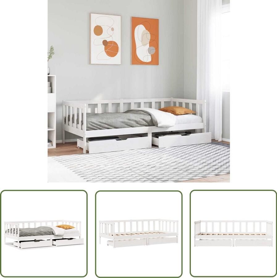 VidaXL Sleutelset Dynamo Meter Slaapbank met lades 90x200 cm massief grenenhout wit Gereedschap Handgereedschap Mechanica