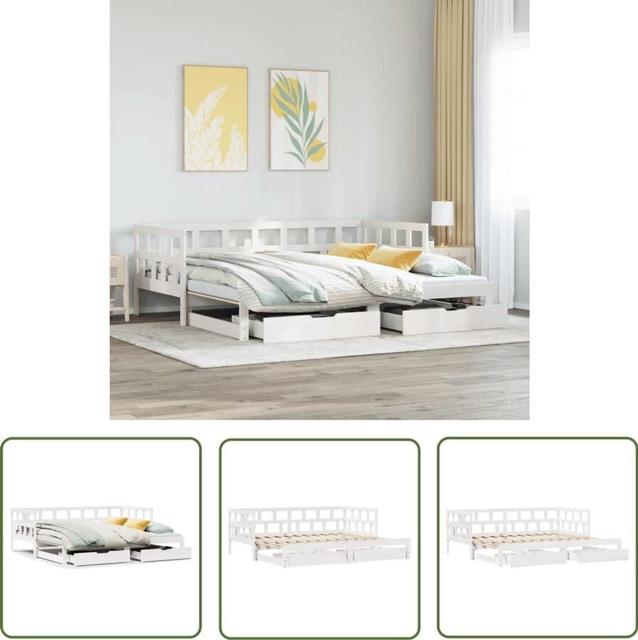 VidaXL Sleutelset Dynamo Meter Slaapbank met onderschuifbed lades zonder matras 90x200 cm wit Gereedschap Klikmechanisme Torque Wrench