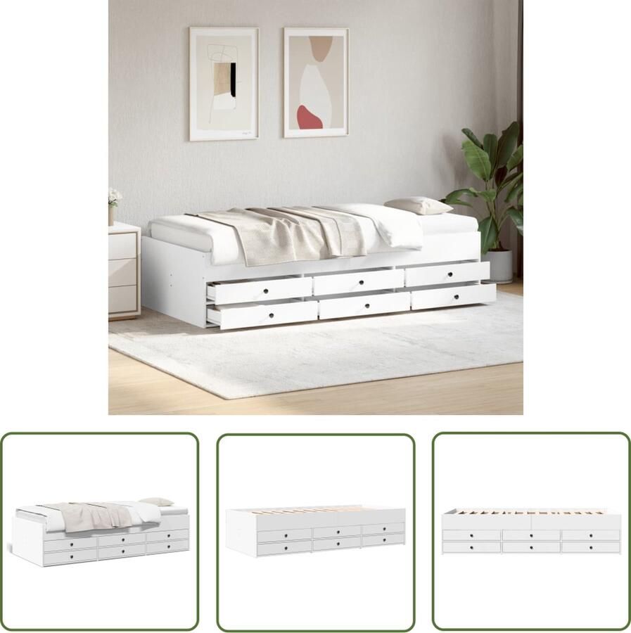 The Living Store Slaapbank met lades 203 x 101.5 x 45.5 cm Veelzijdig logeerbed Slaapbank Sofa Bed Tweepersoons Bed Multifunctioneel Meubilair Opbergladekasten
