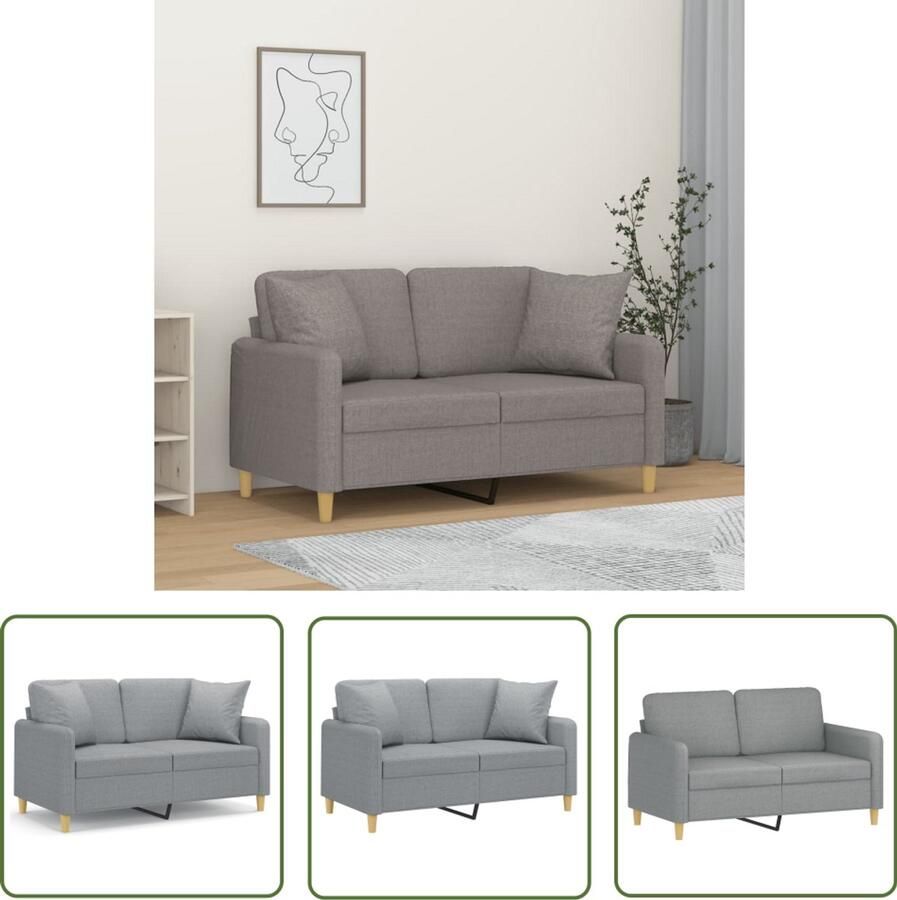 The Living Store 2-zitsbank lichtgrijs 138 x 77 x 80 cm duurzame stof Tweezitsbank Sofa Grijs Bankstellen Lounge Meubels Livingroom Decoratie