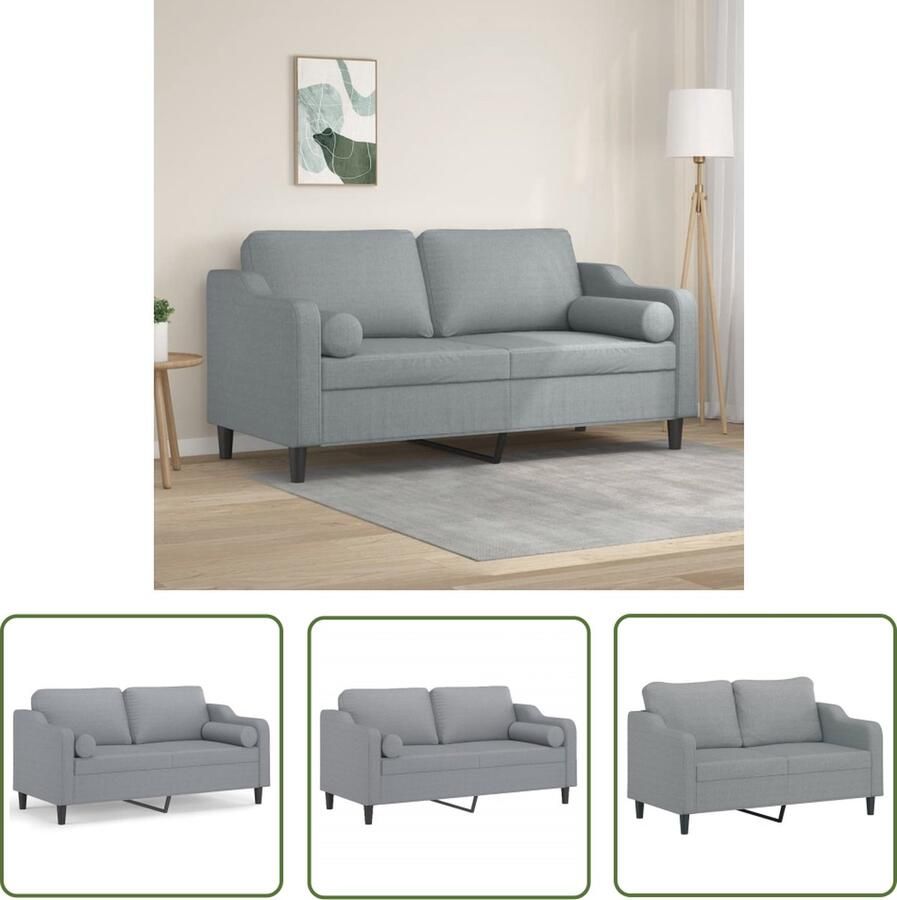 The Living Store Bank Kensington 2-Zitsbank Lichtgrijs Duurzame Stof 158 x 77 x 80 cm Tweezitsbank Sofa Grijs Banks Kopen Lounge Meubels Woonkamer Meubilair