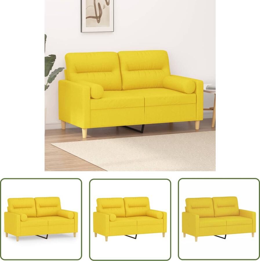 The Living Store 2-zitsbank Lichtgeel 138 x 77 x 80 cm Duurzame stof Tweezitsbank Sofa Banks Kopen Geel Sofa Stoffen Bank
