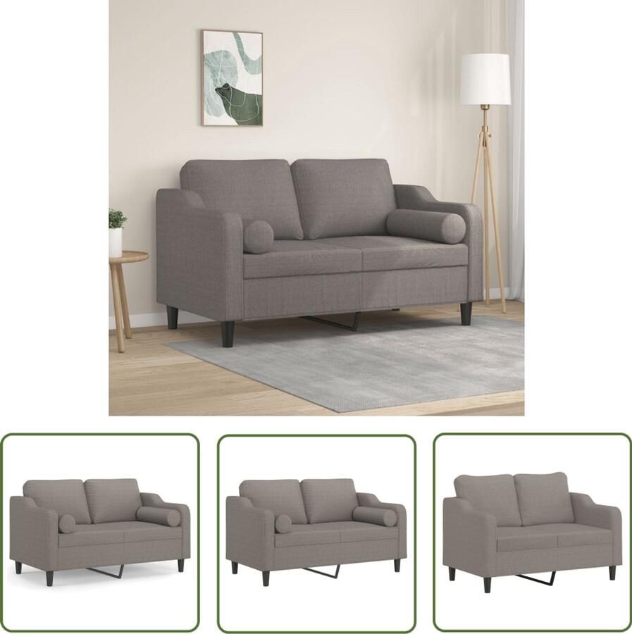 The Living Store Bank Modern Taupe 2-Zitsbank 138 x 77 x 80 cm Comfortabele Zitervaring Tweezitsbank Sofa Lounge Stoel Bankstel Meubilair