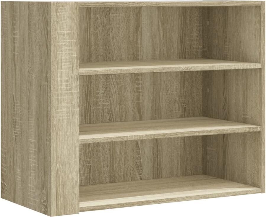 The Living Store Wandkast 75x35x60 cm bewerkt hout sonoma eikenkleurig Wandkast Houten Kast Eikenen Kast Salontafel Bergruimte