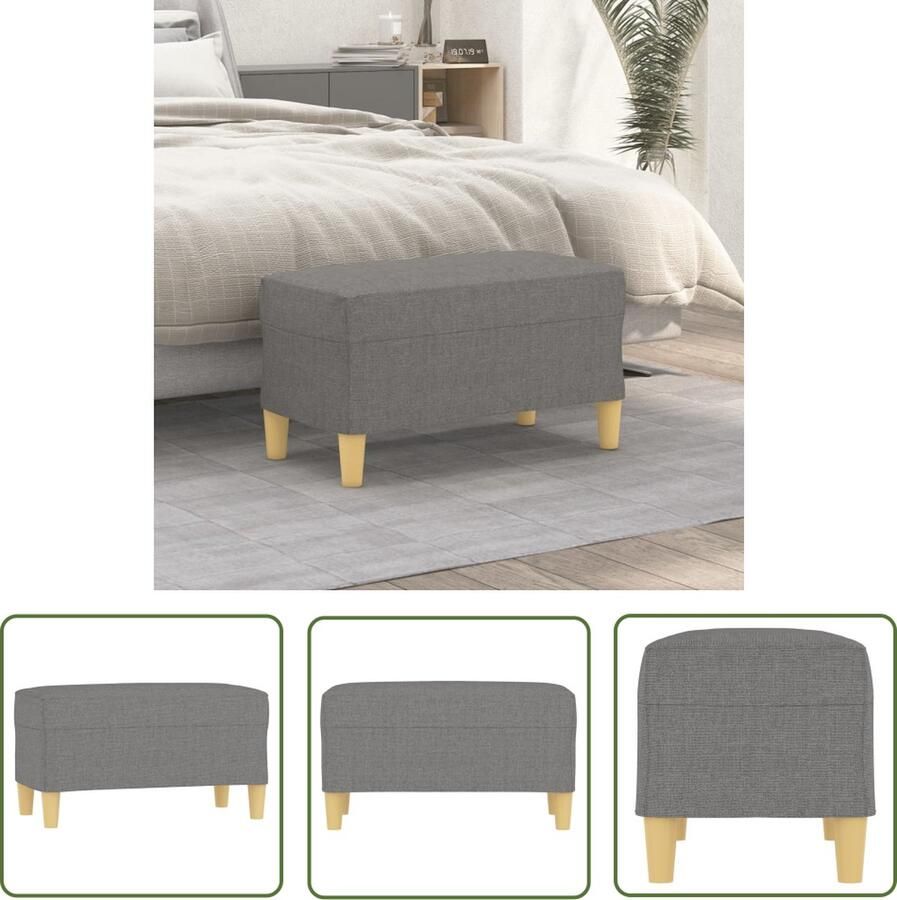 VidaXL Bankje 70x35x41 cm stof donkergrijs Donker Grijs Bankje Stoffen Bankje Compact Bankje Multifunctionele Bank Salontafel