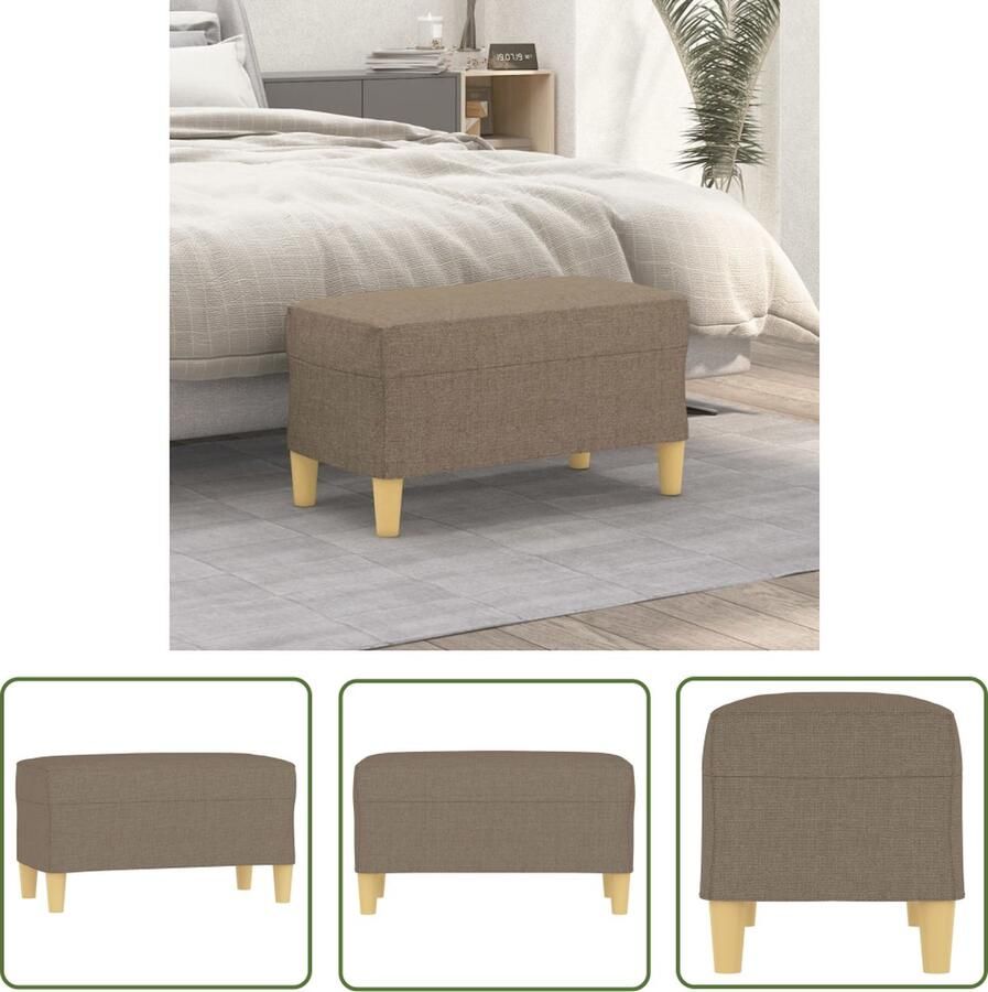 VidaXL Stoffen Bankjes Banken Bankje 70x35x41 cm stof taupe Salontafel Living Room Furniture Beige Bank
