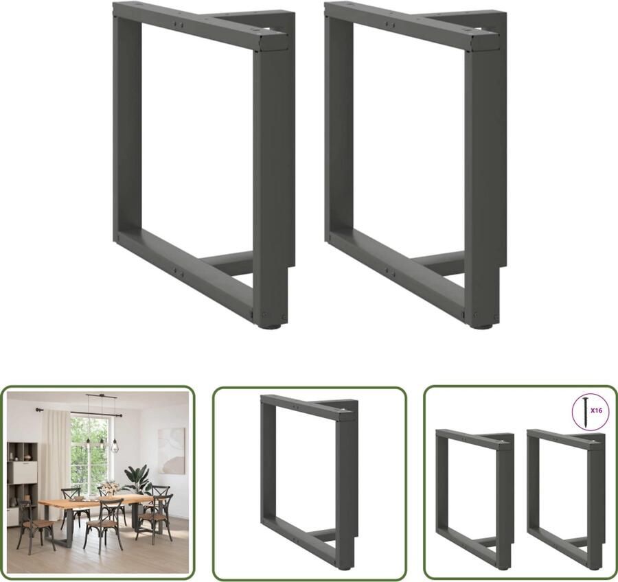 The Living Store Eettafelpoten 2 st T-vormig 90x35x(72-73) cm staal antraciet Eettafelpoten T-vormige Tafelpoten Eettafel Onderstel Tafelondersteuning Industriële Tafelpoten