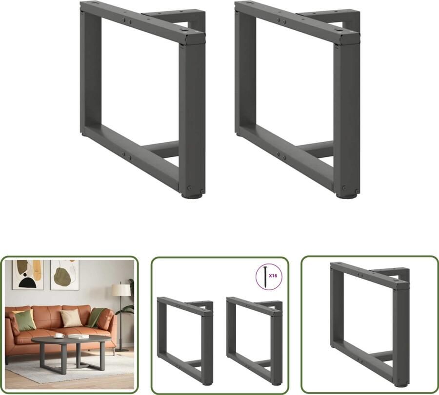 The Living Store Salontafelpoten 2 st T-vormig 70x25x(42-43) cm staal antraciet Salontafel Potten T-vormige Tafelpoten Zwarte Tafelpoten Metaal Tafelpoten Salontafel Onderstel