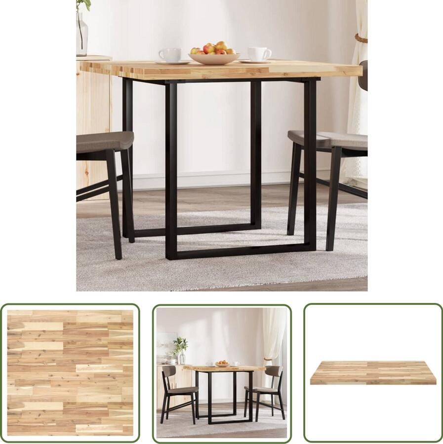 The Living Store Acaciahouten Bureaublad 90 x 90 x 4 cm Onbehandeld Bureau Blad Tafelblad Acacia Hout Massief Hout Onbewerkt Hout