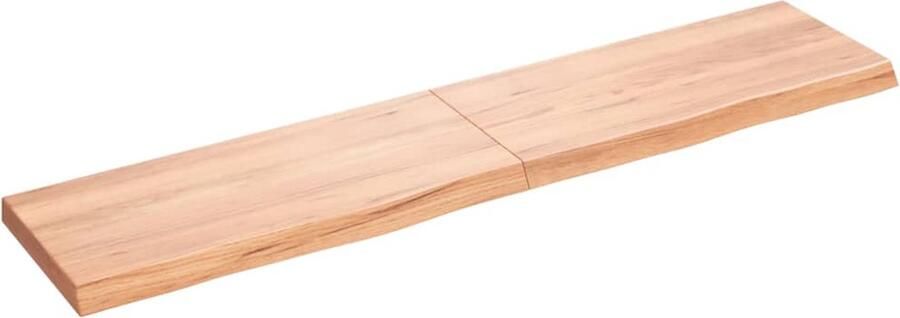 The Living Store Tafelblad 180x40x(2-6)cm behandeld massief eikenhout lichtbruin Eikenhouten Tafelblad Vervangen Salontafel Eetkamertafel Oak Dining Table