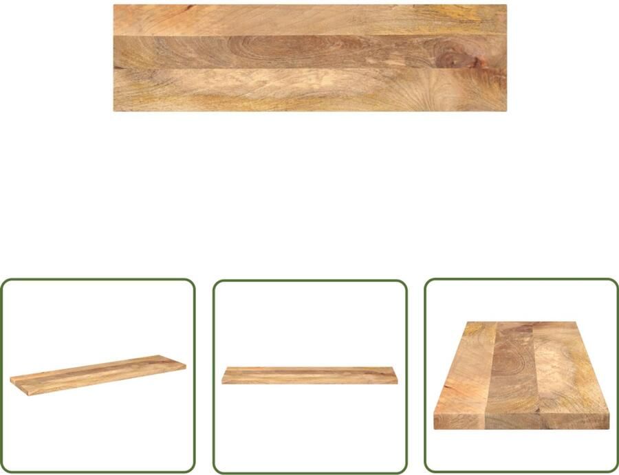 VidaXL Tafelblad rechthoekig 110x20x2 5 cm massief mangohout Mangohouten Tafelblad Vervangen Rustic Tafels Vintage Tafel Eetkamertafel