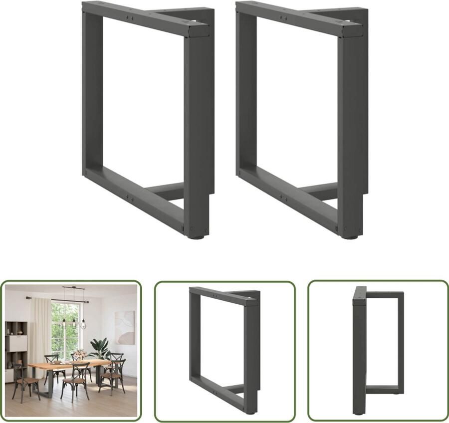 The Living Store Eettafelpoten 2 st T-vormig 100x35x(72-73) cm staal antraciet Eettafelpoten Tafelpoten Eetkamerstoel Salontafel Industriële Meubels