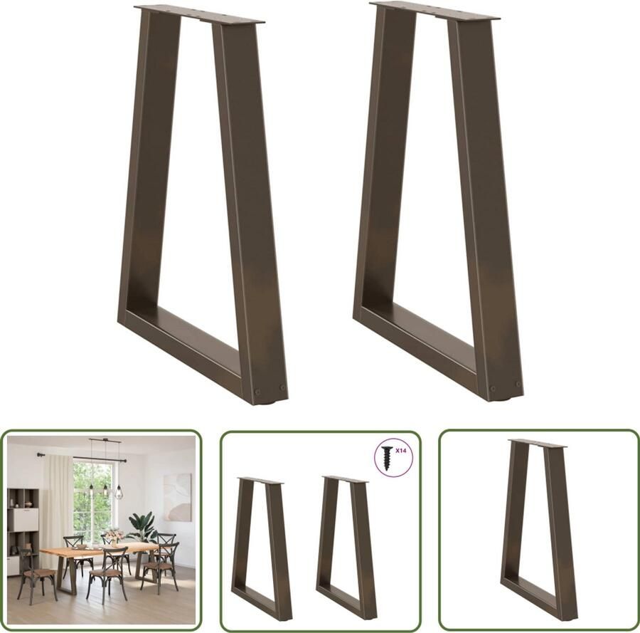VidaXL Eettafelpoten Staal Verstelbaar 2 stuks Eettafelpoten Tafelpoten Metalen Tafelpoten V-vormige Tafelpoten Eettafel Onderstel