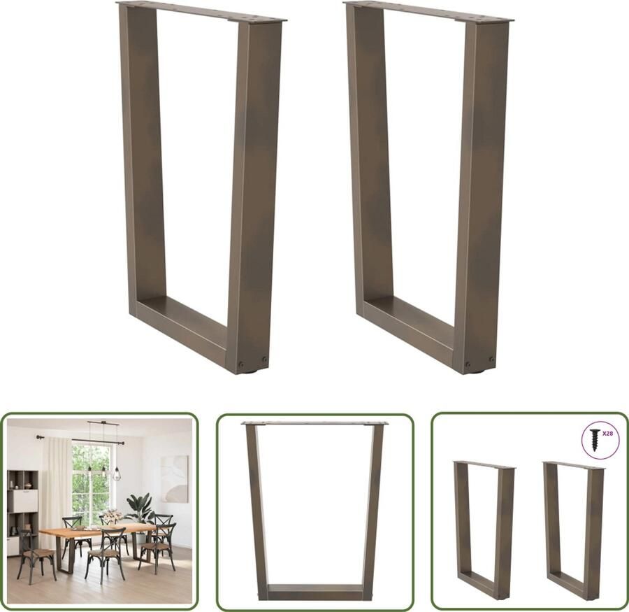 VidaXL Eettafelpoten V-vormig Staal 70x73 cm Eettafelpoten Tafelpoten V-vormige Tafelpoten Metalen Tafelpoten Eettafels Accessoires