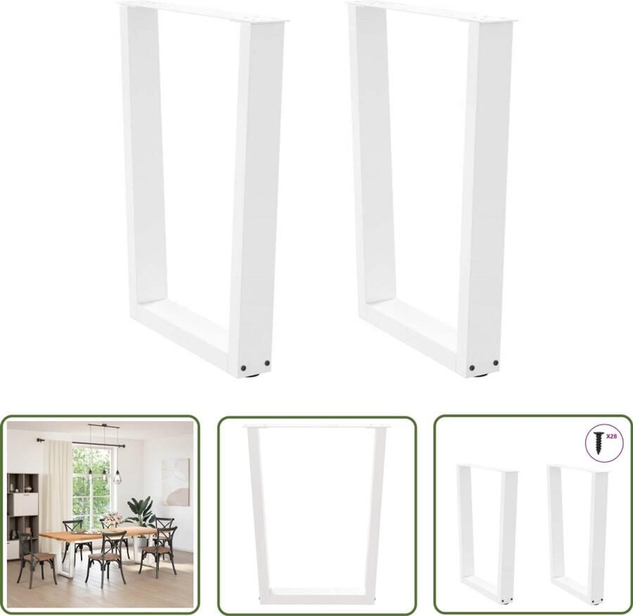 The Living Store Eettafelpoten 2 st V-vormig 70x(72-73 3) cm staal wit Eettafelpoten Tafelpoten Eetkamerstoel Modern Industrieel