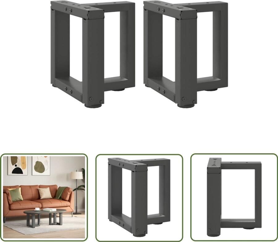 The Living Store Salontafelpoten 2 st T-vormig 30x25x(30-31) cm staal antraciet Salontafel Potten Tafelpoten Metaal T-vormige Tafelpoten Zwarte Tafelpoten Industriële Tafelpoten