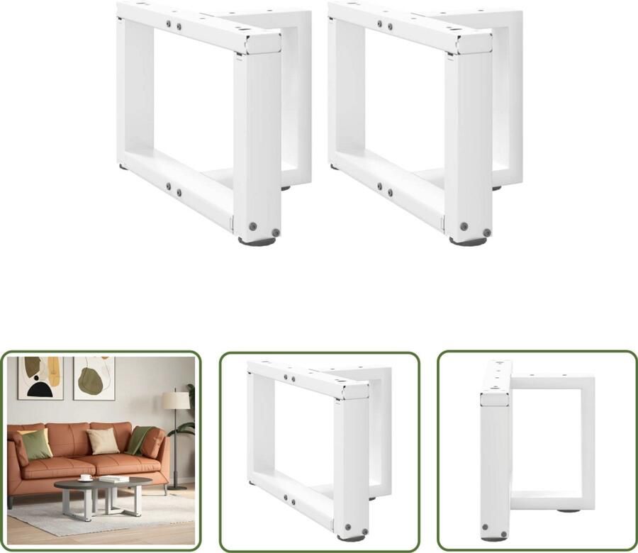 The Living Store Salontafelpoten 2 st T-vormig 40x25x(30-31) cm staal wit Salontafel Potten Tafelpoten T-vormige Tafelpoten Metalen Tafelpoten Witte Tafelpoten