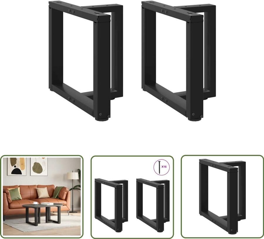 The Living Store Salontafelpoten 2 st T-vormig 50x25x(42-43) cm staal zwart Salontafel Potten Tafelpoten Zwart T-vormige Tafelpoten Metalen Tafelpoten Salontafel Onderstel