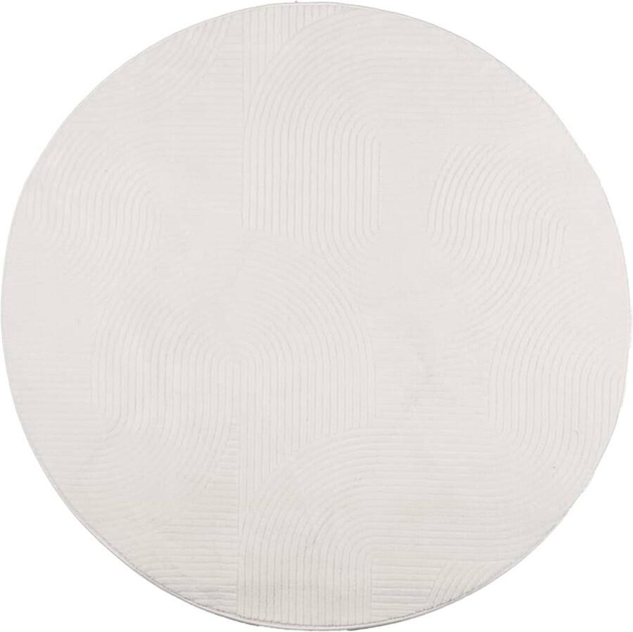 VidaXL Vloerkleed IZA Laagpolig 80 cm Crème Vloerkleed Tapijt Kamerdecoratie Livingroom Decoratie Slaapkamer Decoratie - Foto 3