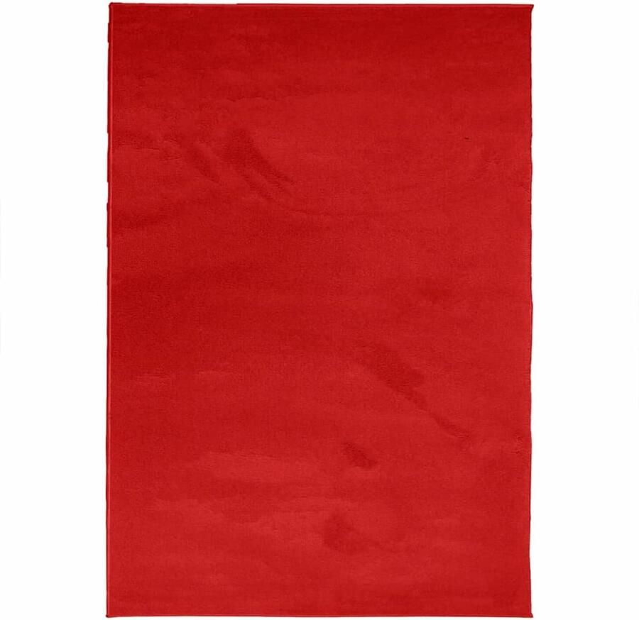 The Living Store OVIEDO Vloerkleed 200 x 280 cm Rood Polyester Vloerkleed met platte polen Geschikt voor vloerverwarming Vloerkleed Tapijt Kamerdecoratie Vloerbekleding Zacht Vloerkleed - Foto 2