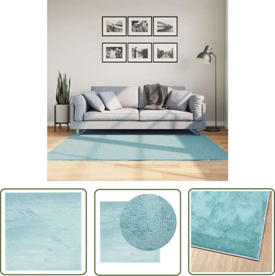 The Living Store OVIEDO Vloerkleed 160 x 160 cm Platte Polen Groen 100% Polyester Vloerkleed Tapijten Kamerdecoratie Livingroom Decoratie Slaapkamer Decoratie