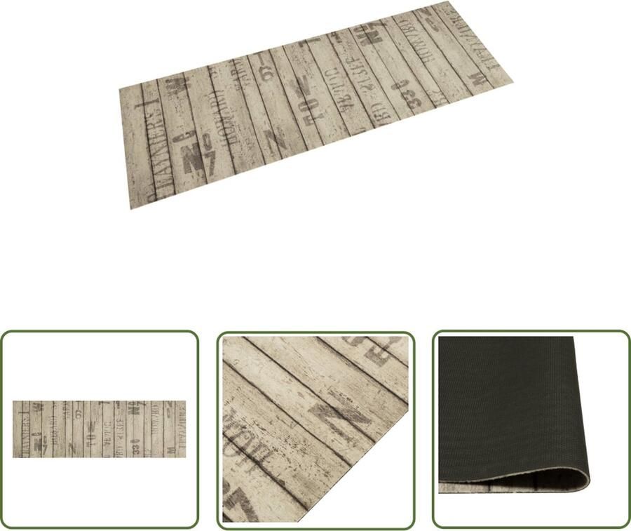 The Living Store Keukenmat Hekprint 180 x 60 cm Duurzaam Fluweel Latex Machinewasbaar Keukenmat Tapijtkleden Vloerkleden Keukendecoratie Hekprint