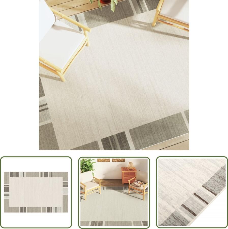 The Living Store Vloerkleed Sorona Dupont Meerkleurig 190 x 300 cm Opvouwbaar en Anti-slip Vloerkleed Taupe Multicoloured Sorona Dupont Polyester