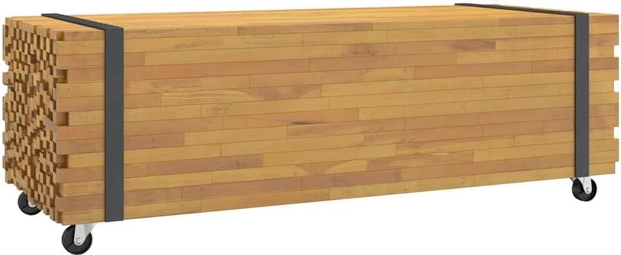 The Living Store Salontafel 110x45x35 cm massief teakhout Salontafel Teak Hout Bijzettafel Industriële Stijl Vintage Meubels