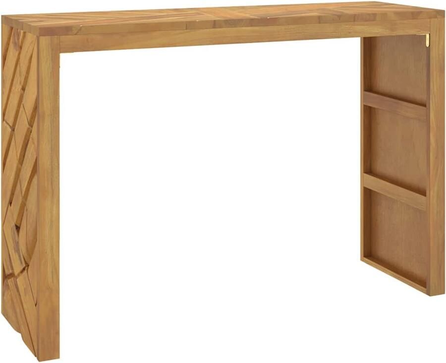 The Living Store Wandtafel 110x35x75 cm massief teakhout Wandtafel Teak Hout Consoletafel Entreetafel Bijzettafel