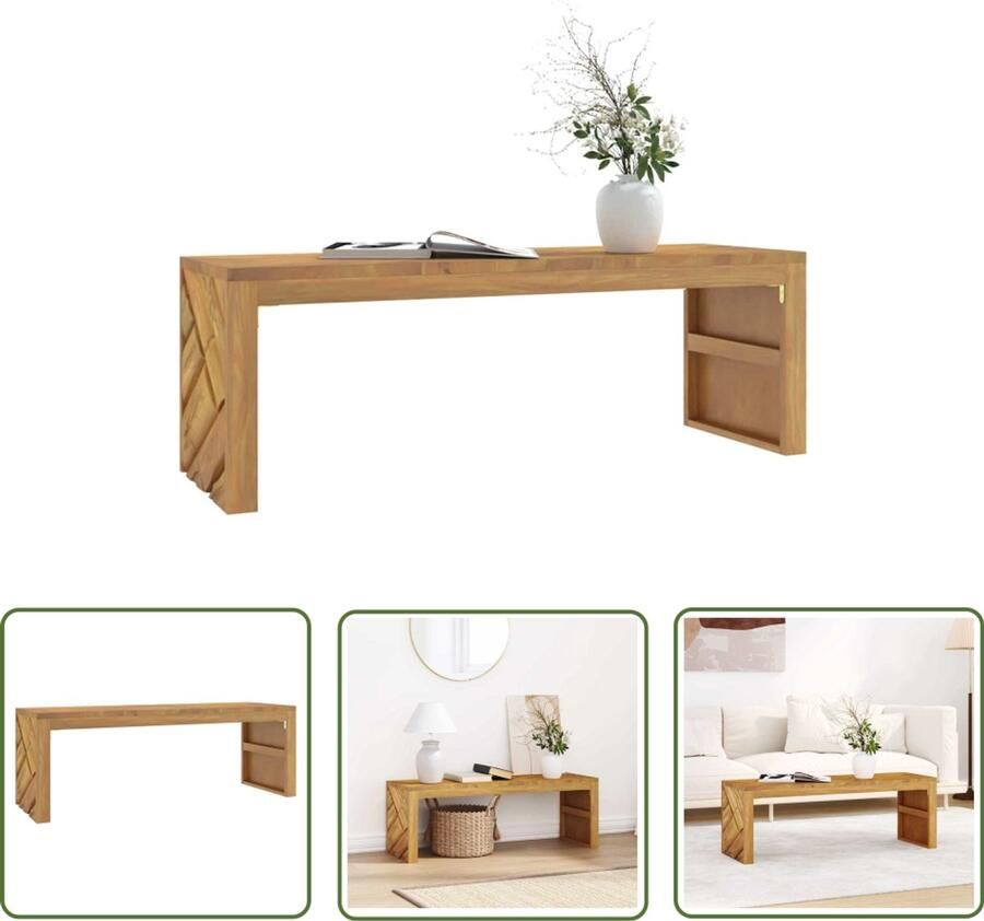 VidaXL Salontafel 110x35x38 cm massief teakhout