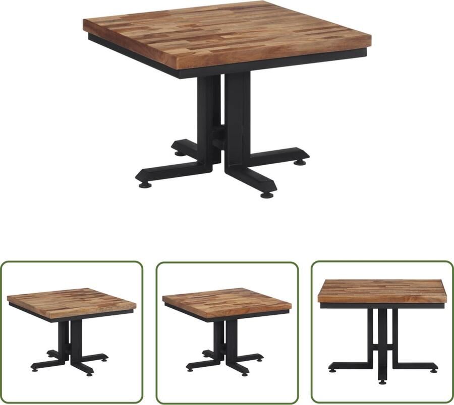 VidaXL Salontafel 55x55x40 cm massief gerecycled teakhout Salontafel Teakwood Vintage Salontafel Landelijke Salontafel Industriële Salontafel