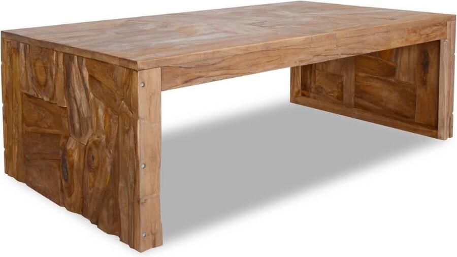 The Living Store Erosion Salontafel Hout 110 x 35 x 38 cm Uniek design Salontafel Teakwood Houten Salontafel Salontafeltje Erotief Design