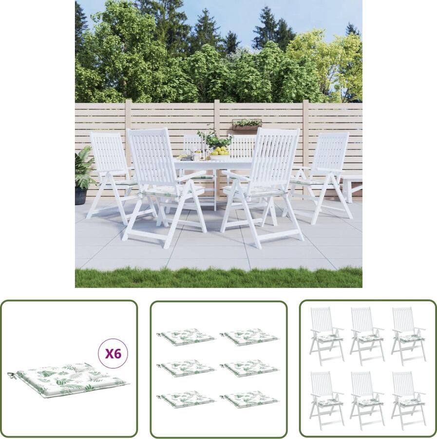 The Living Store Stoelkussens Oxford stof 50x50x3 cm Waterbestendig Zachte vulling Geschikt voor buiten 6 stuks Stoelkussens Tuinmeubelen Outdoor Accessoires Balkondecoratie Lounge Set