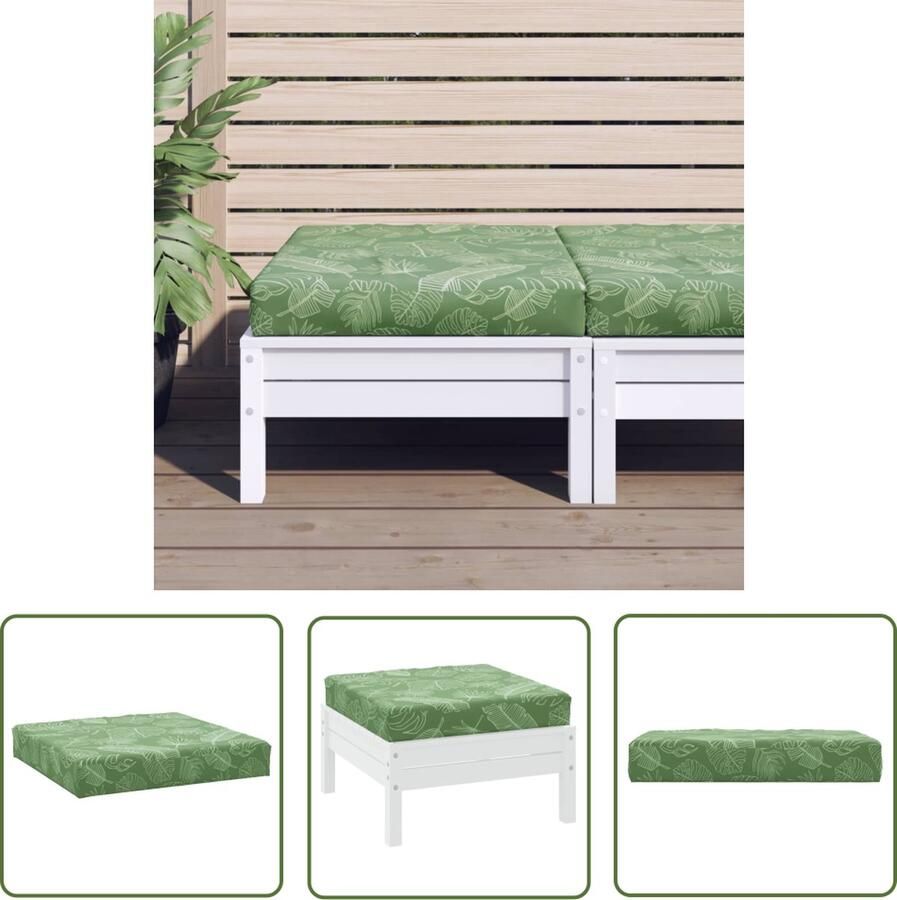 The Living Store Palletkussen Oxford stof 60x60x8 cm Met bladpatroon Palletkussen Tuinstoel Buitendecoratie Lounge Set Outdoor Meubilair